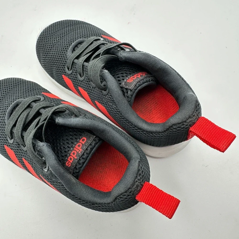 Adidas Sneakers Shoes Kids Toddler Size 6K Black‎ Red Mesh Casual Back To School